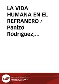 LA VIDA HUMANA EN EL REFRANERO / Panizo Rodriguez, Juliana | Biblioteca Virtual Miguel de Cervantes