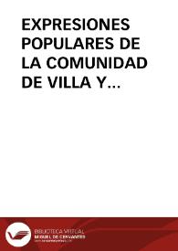 EXPRESIONES POPULARES DE LA COMUNIDAD DE VILLA Y TIERRA DE OLMEDO / Martinez Gonzalez, Estela | Biblioteca Virtual Miguel de Cervantes