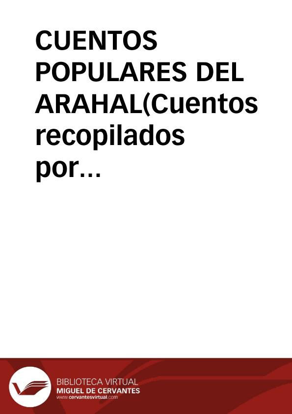 CUENTOS POPULARES DEL ARAHAL(Cuentos recopilados por Alfonso Jiménez Romero  / Perez Bautista, Melchor / DEL RIO CABRERA