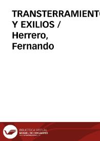 TRANSTERRAMIENTOS Y EXILIOS / Herrero, Fernando | Biblioteca Virtual Miguel de Cervantes