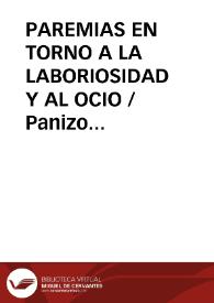 PAREMIAS EN TORNO A LA LABORIOSIDAD Y AL OCIO / Panizo Rodriguez, Juliana | Biblioteca Virtual Miguel de Cervantes