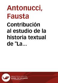 Contribución al estudio de la historia textual de "La dama duende" / Fausta Antonucci | Biblioteca Virtual Miguel de Cervantes