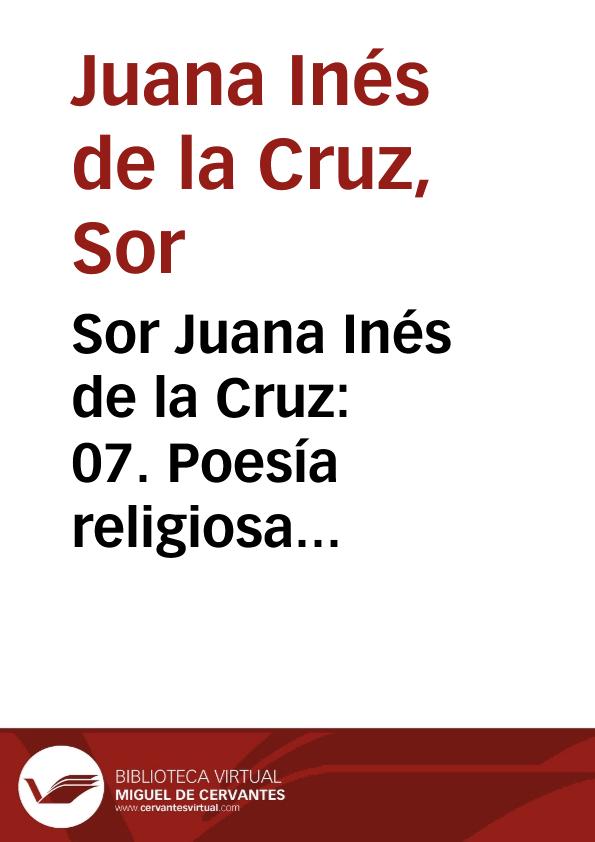 Sor Juana Inés de la Cruz: 07. Poesía religiosa concepción 1689, Villancicos | Biblioteca Virtual Miguel de Cervantes
