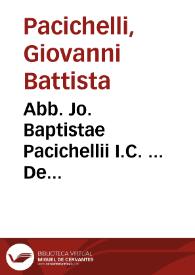 Abb. Jo. Baptistae Pacichellii I.C. ... De tintinnabulo Nolano lucubratio autumnalis | Biblioteca Virtual Miguel de Cervantes
