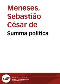 Summa politica | Biblioteca Virtual Miguel de Cervantes