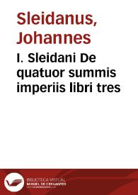 Portada:I. Sleidani De quatuor summis imperiis libri tres