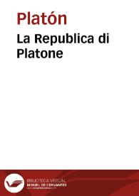 La Republica di Platone | Biblioteca Virtual Miguel de Cervantes