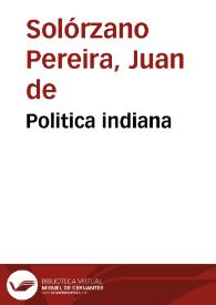 Politica indiana | Biblioteca Virtual Miguel de Cervantes