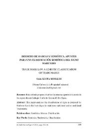 Derecho de marcas y semiótica. Apuntes para una clasificación semiótica del signo marcario / Alain Alvisa Morales | Biblioteca Virtual Miguel de Cervantes