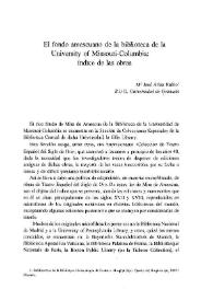 El fondo amescuano de la Biblioteca de la University of Missouri-Columbia: índice de las obras / M.ª José Ariza Rubio | Biblioteca Virtual Miguel de Cervantes