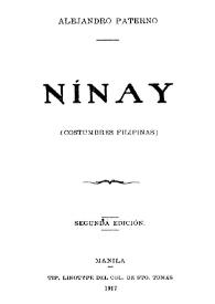 Ninay: (costumbres filipinas) / Alejandro Paterno | Biblioteca Virtual Miguel de Cervantes