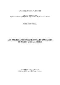 Más información sobre Los americanismos en "Lituma en los Andes" de Mario Vargas Llosa / Rosario Asensio Ruiz ; dirigida por la Dra. Ana Isabel Navarro Carrasco