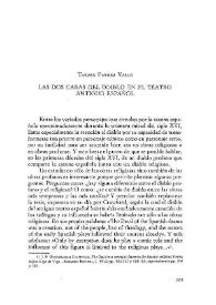 Las dos caras del diablo en el teatro antiguo español / Teresa Ferrer Valls | Biblioteca Virtual Miguel de Cervantes