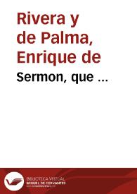 Sermon, que ... | Biblioteca Virtual Miguel de Cervantes
