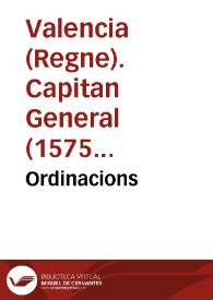 Ordinacions | Biblioteca Virtual Miguel de Cervantes