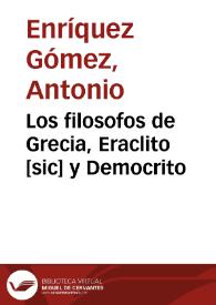 Los dos filosofos de Grecia [1663] / de don Fernando de Zarate | Biblioteca Virtual Miguel de Cervantes