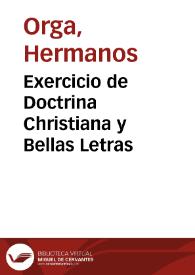 Exercicio de Doctrina Christiana y Bellas Letras | Biblioteca Virtual Miguel de Cervantes