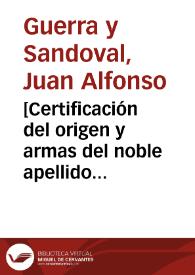 [Certificación del origen y armas del noble apellido de Arenós] | Biblioteca Virtual Miguel de Cervantes