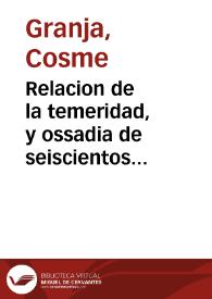 Relacion de la temeridad, y ossadia de seiscientos turcos (aunque bien castigada) que se arrojaron el dia 23 de octubre de 1744 en la playa de Calpe, con seis lanchas : se refiere a los turcos, que han quedado muertos, y el estrago, que su sobervia  ha causado en el arrabal de dicha villa ... : romance | Biblioteca Virtual Miguel de Cervantes