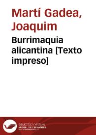 Burrimaquia alicantina  | Biblioteca Virtual Miguel de Cervantes