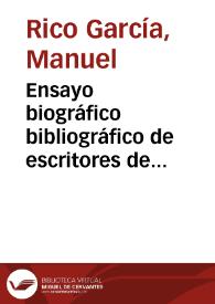 Ensayo biográfico bibliográfico de escritores de Alicante y su provincia | Biblioteca Virtual Miguel de Cervantes
