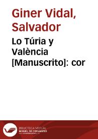Lo Túria y València [Manuscrito]: cor | Biblioteca Virtual Miguel de Cervantes