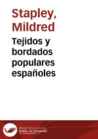 Tejidos y bordados populares españoles | Biblioteca Virtual Miguel de Cervantes