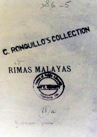 Rimas malayas / Jesús Balmori | Biblioteca Virtual Miguel de Cervantes