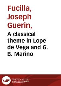 A classical theme in Lope de Vega and G. B. Marino | Biblioteca Virtual Miguel de Cervantes