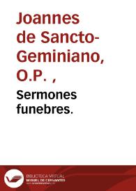 Sermones funebres. | Biblioteca Virtual Miguel de Cervantes
