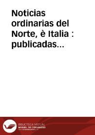 Noticias ordinarias del Norte, è Italia : publicadas el martes 24 de octubre 1690 | Biblioteca Virtual Miguel de Cervantes