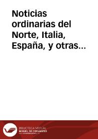 Noticias ordinarias del Norte, Italia, España, y otras partes : publicadas el martes diez y seis de septiembre de 1692 | Biblioteca Virtual Miguel de Cervantes