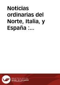 Noticias ordinarias del Norte, Italia, y España : publicadas Martes à 6 de iunio de 1690 | Biblioteca Virtual Miguel de Cervantes