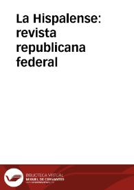 La Hispalense: revista republicana federal | Biblioteca Virtual Miguel de Cervantes