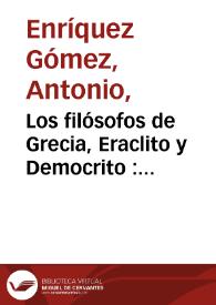 Los dos filosofos de Grecia [1663] / de don Fernando de Zarate | Biblioteca Virtual Miguel de Cervantes