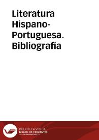 Literatura hispano-portuguesa. Bibliografía / director: José Miguel Martínez Torrejón | Biblioteca Virtual Miguel de Cervantes