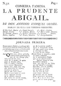 Comedia famosa. La prudente Abigail [1758?] /  de don Antonio Enriquez Gomez | Biblioteca Virtual Miguel de Cervantes