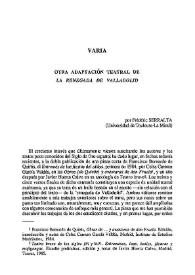 Otra adaptación teatral de "La renegada de Valladolid" / Frédéric Serralta | Biblioteca Virtual Miguel de Cervantes