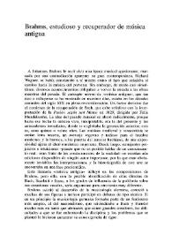 Brahms, estudioso y recuperador de música antigua / Enrique Martínez Miura | Biblioteca Virtual Miguel de Cervantes