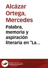 Palabra, memoria y aspiración literaria en "La española inglesa" / Mercedes Alcázar Ortega | Biblioteca Virtual Miguel de Cervantes