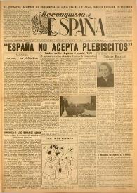 Reconquista de España : Periódico Semanal. Órgano de la Unión Nacional Española en México. Año I, núm. 19, 8 de diciembre de 1945 | Biblioteca Virtual Miguel de Cervantes