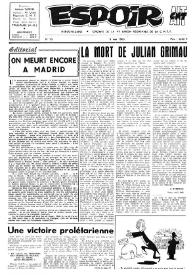 Espoir : Organe de la VIª Union régionale de la C.N.T.F. Num. 70, 5 mai 1963 | Biblioteca Virtual Miguel de Cervantes