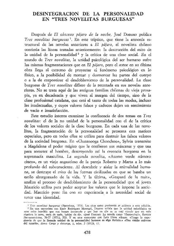 Desintegración de la personaldidad en "Tres novelitas burguesas" / Helen Calaf de Agüera | Biblioteca Virtual Miguel de Cervantes