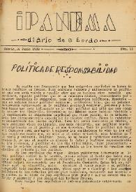 Ipanema : diario de a bordo. Núm. 11, 24 de junio de 1939 | Biblioteca Virtual Miguel de Cervantes