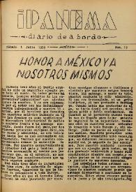 Portada:Ipanema : diario de a bordo. Núm. 19, 1 de julio de 1939