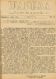 Ipanema : diario de a bordo. Núm. 21, 3 de julio de 1939 | Biblioteca Virtual Miguel de Cervantes