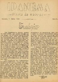 Ipanema : diario de a bordo. Núm. 25, 7 de julio de 1939 | Biblioteca Virtual Miguel de Cervantes