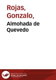 Almohada de Quevedo / Gonzalo Rojas | Biblioteca Virtual Miguel de Cervantes