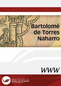 Visitar: Bartolomé de Torres Naharro / edición y notas Julio Vélez-Sainz