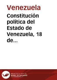 Más información sobre Constitución política del Estado de Venezuela, 31 de diciembre de 1858